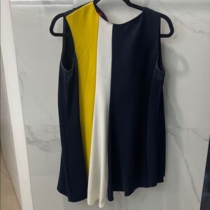Carolina Herrera Colorblock Sleeveless Blouse